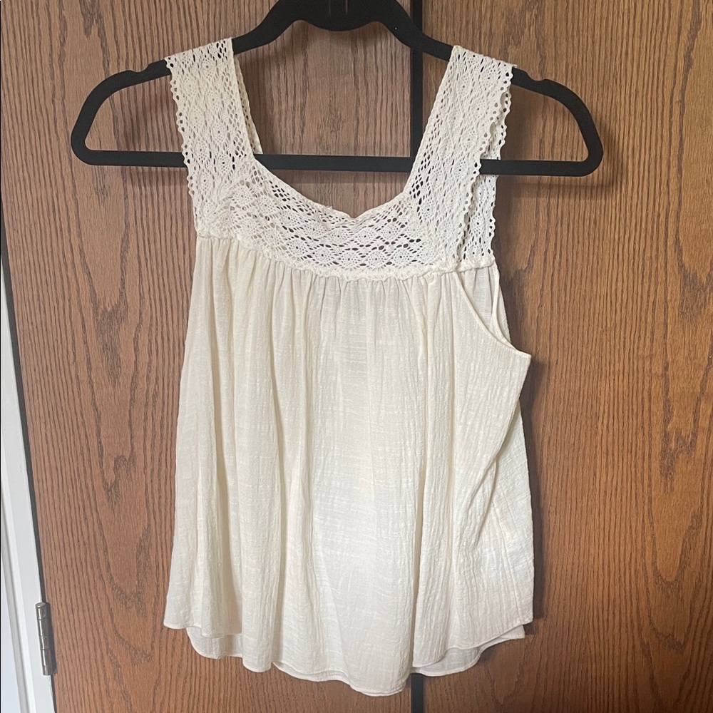 Madewell Cream Crochet Yoke Camisole